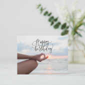 Yoga Happy Birthday Card Postkarte (Stehend Vorderseite)