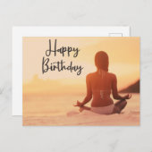 Yoga Happy Birthday Card Postkarte (Vorne/Hinten)