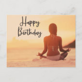 Yoga Happy Birthday Card Postkarte (Vorderseite)