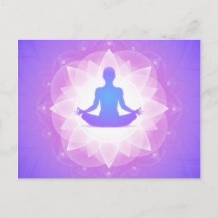 Yoga Harmony Lila Blumenpracht Postkarte