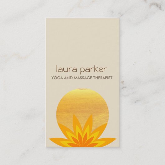 Yoga Healing Health Lotus Blume Logo Visitenkarte (Vorderseite)