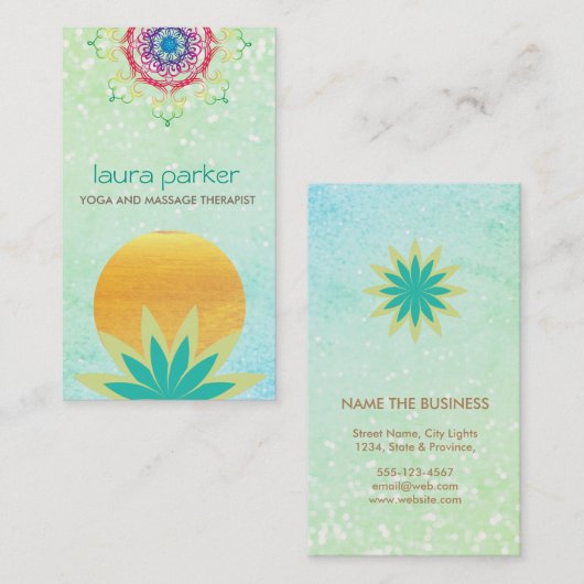 Yoga Healing Health (Yoga Healing Health)-Lotus-Bl Visitenkarte (Vorne/Hinten)