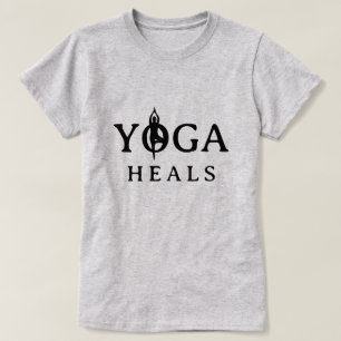 Yoga Heals T-Shirt mit Pose Silhouette