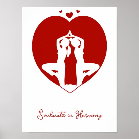Yoga Heart Silhouette Personalisiert Poster (Vorne)