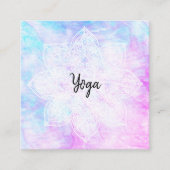 *~* Yoga-HeilerLacey weißer Mandala-magentarotes Quadratische Visitenkarte (Vorderseite)