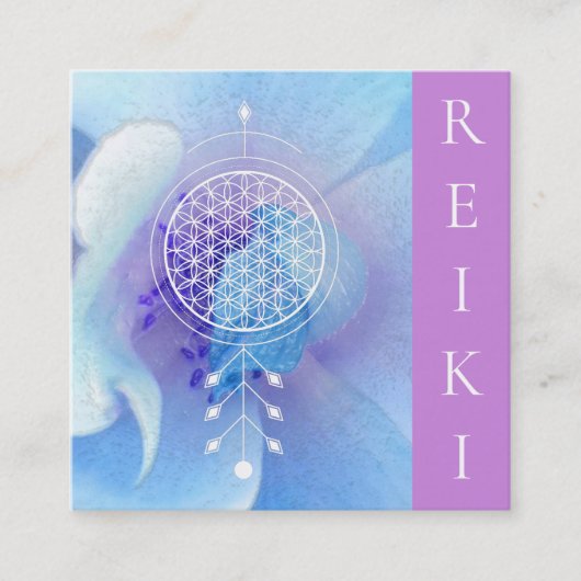 *~* Yoga-heilige Geometrie-Blume des Lebens Reiki Quadratische Visitenkarte (Vorderseite)