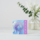 *~* Yoga-heilige Geometrie-Blume des Lebens Reiki Quadratische Visitenkarte (Stehend Vorderseite)