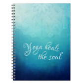 Yoga heilt den Soul-Text mit Blue Mandala Notizblock (Vorderseite)