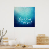 Yoga heilt den Soul-Text mit Blue Mandala Poster (Küche)