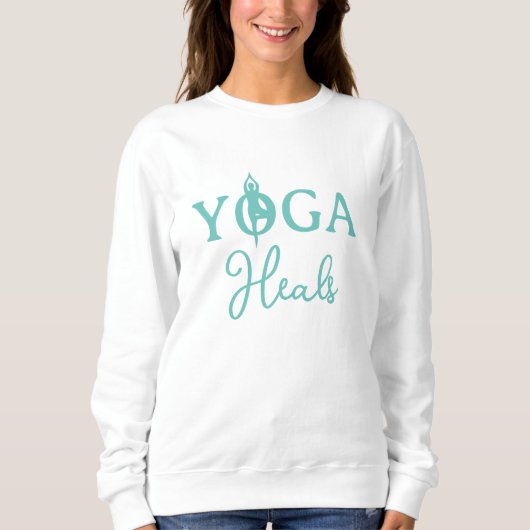 Yoga heilt langärmeliges Shirt mit Asana-Silhouett (Vorderseite)