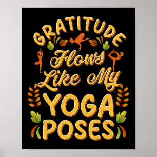 Yoga Herbst Zitat Herbstposen Design Poster