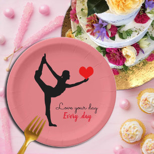 Yoga Herz & Liebe Ihr Tag Jeden Tag / Yogini Pappteller