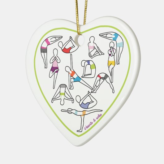 Yoga-Herz-Verzierung Keramik Ornament (Links)