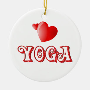 Yoga-Herzen Keramik Ornament