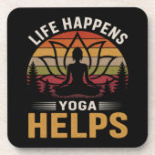 Yoga hilft im Leben Getränkeuntersetzer (Vorderseite)