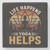 Yoga hilft im Leben Steinuntersetzer (Vorderseite)