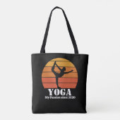 Yoga Hobby Retro Sunset Personalize Tasche (Rückseite)