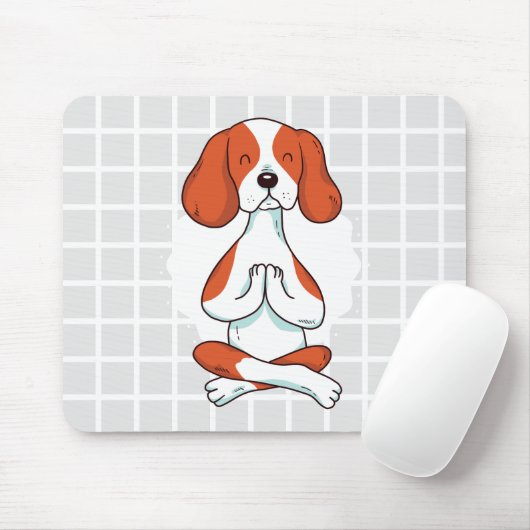 Yoga-Hund auf Raster-Mauspad Mousepad (Mit Mouse)