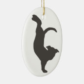 Yoga-HundPitbull Silhouette Keramikornament (Rechts)