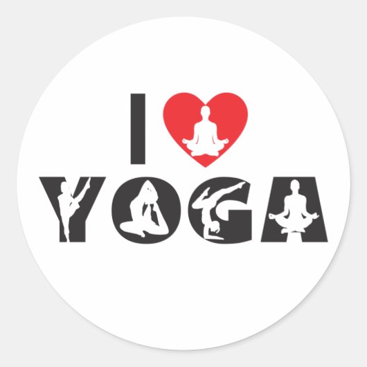 Yoga - I Liebe Yoga Runder Aufkleber (Vorderseite)
