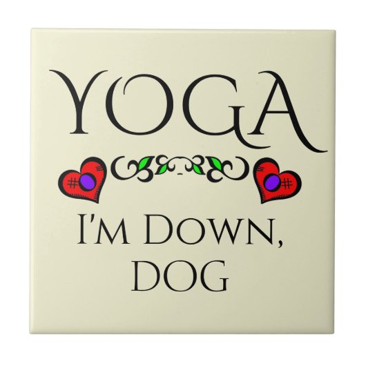 Yoga, ich bin unten, Keramik für Hunde Fliese (Vorderseite)