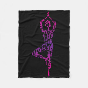 Yoga-Ikone Yoga-Praktizierende Yoga-Position Mädch Fleecedecke