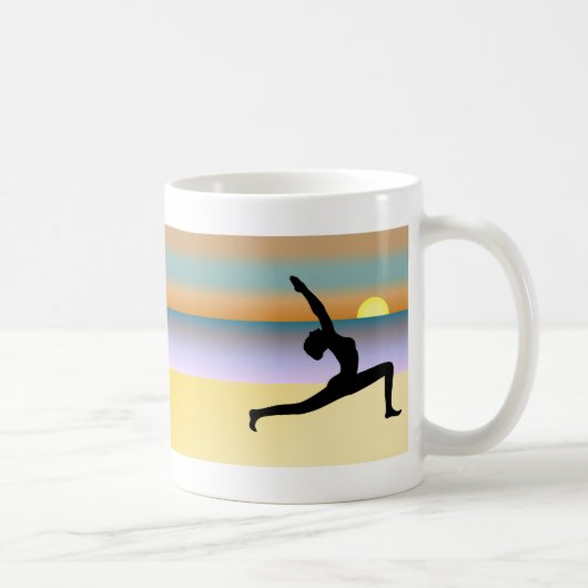 Yoga im Beach Pose Silhouette Tee Kaffeepuppe Kaffeetasse (Rechts)
