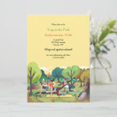 Yoga im Park Einladung (Stehend Vorderseite)