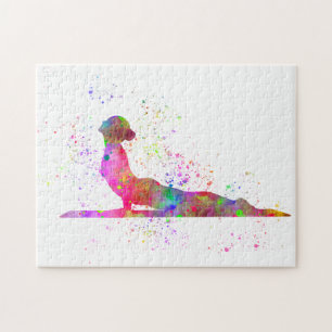 Yoga in Aquarell Puzzle
