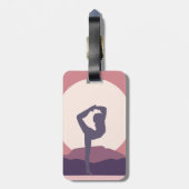 Yoga in Lila Gepäckanhänger (Rückseite vertikal)