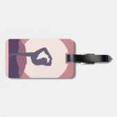 Yoga in Lila Gepäckanhänger (Rückseite horizontal)