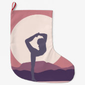 Yoga in Lila Großer Weihnachtsstrumpf (Vorderseite)