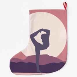 Yoga in Lila Großer Weihnachtsstrumpf