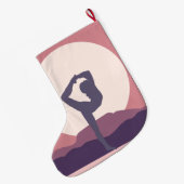 Yoga in Lila Großer Weihnachtsstrumpf (Rückseite (Hängend))