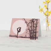 Yoga in Pink Notecards Karte (Gelbe Blume)