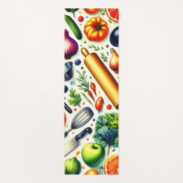 Yoga in the kitchen. yogamatte