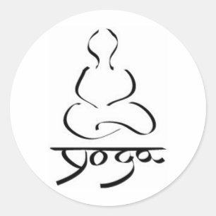 Yoga - Indien Hatha Hinduism Prana New Age Zen Runder Aufkleber