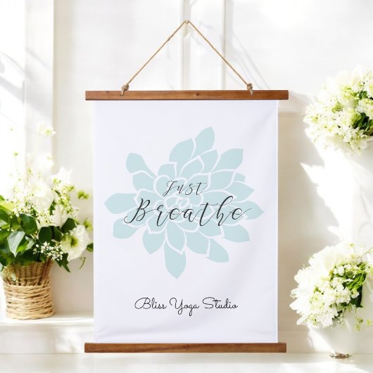 Yoga Inspirational Quote Mandala Wandteppich Mit Holzrahmen