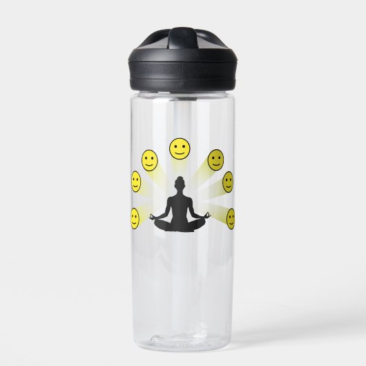 Yoga-Inspiriert Wasserflasche mit Smiley Design Trinkflasche (Vorderseite)