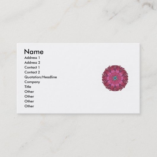 Yoga inspirierte Mandela-Entwurf Geschäfts-Karten Visitenkarte (Vorderseite)