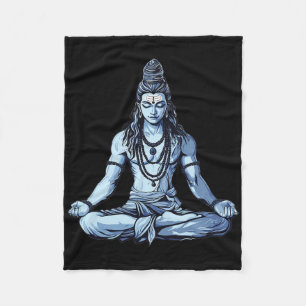 Yoga-inspirierte Shiva Mahadev-Sitzpose für Hindus Fleecedecke