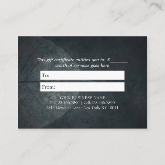 Yoga Instructo Lotus Meditation - Geschenkgutschei Rabattkarte (Rückseite)