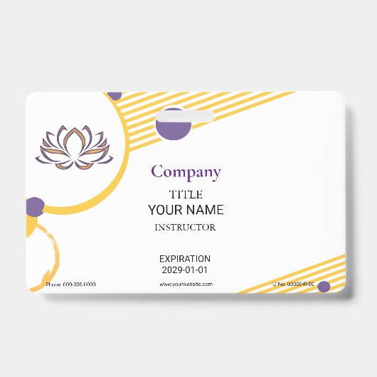 Yoga Instructor Abzeichen Ausweis (Vorderseite)