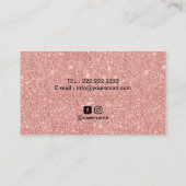 Yoga Instructor Aquamarine Rose Gold Glitzer Manda Visitenkarte (Rückseite)