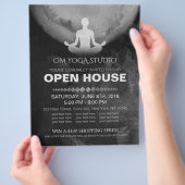 Yoga Instructor B&W Meditation Pose ZEN Open House Flyer (Hand)