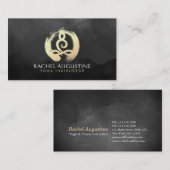 Yoga Instructor Black & Gold Meditation ZEN Symbol Visitenkarte (Vorne/Hinten)