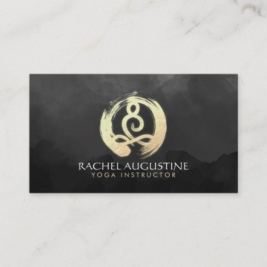 Yoga Instructor Black & Gold Meditation ZEN Symbol Visitenkarte (Vorderseite)