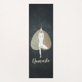 Yoga Instructor Black & Gold Tree Pose Bodhi Leaf Yogamatte (Vorderseite)