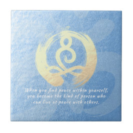 Yoga Instructor Blue & Gold Meditation Pose Quotes Fliese