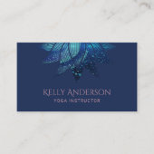 Yoga Instructor Blue Lotus Star Mandala Marine Visitenkarte (Vorderseite)